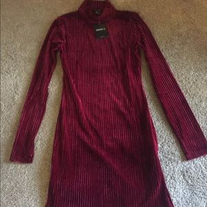 Forever 21 Velvet Mock Neck Mini Dress